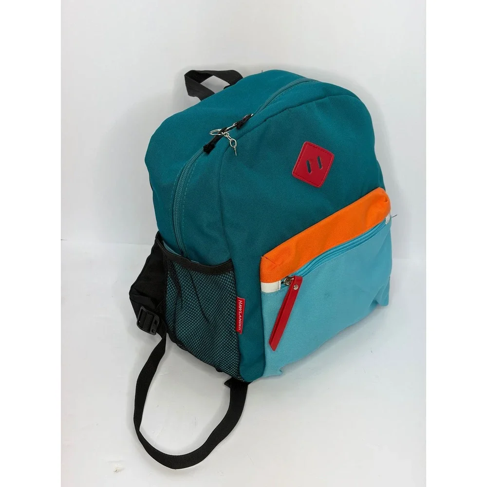 Hawlander Colorblock Backpack Teal Orange Blue Kids School Travel Bag